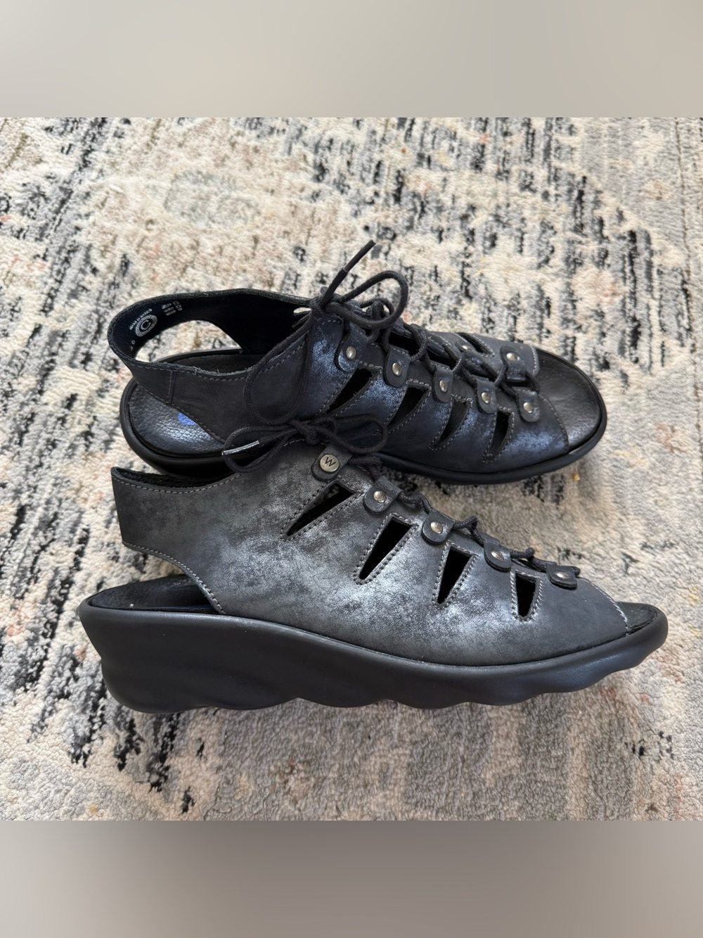 Wolky metallic nubuck sandals 9.5